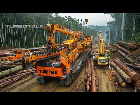 Extreme Logging Trucks | Extreme Dangerous Fastest Big Chainsaw Cutting Tree Machines #3