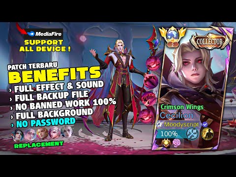 UPDATED! | Cecilion Collector Crimson Wings Skin Script No Password | Full Effect & Full Sound MLBB