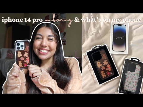 iphone 14 pro unboxing & what's on my iphone!! | silver/white & 256 gb