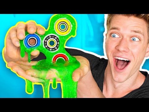 DIY Slime Fidget Spinner That ACTUALLY SPINS!!! How To Make Rare Giant Fidget Spinners & Tricks