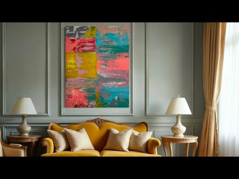 Amazing Abstract Painting Technique on a Very Large Canvas. #largecanvasart #acrylicabstractart