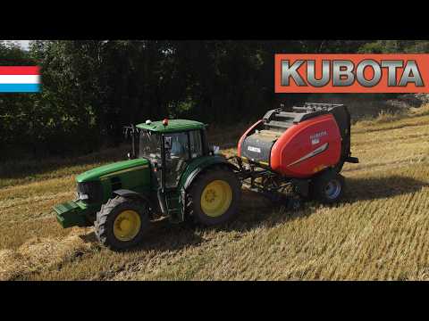 Baling oat straw | John Deere 6630 // Kubota BV 5200 | Luxembourg 2021