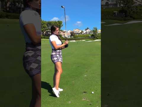 she hits her 5 iron how far?? 😂