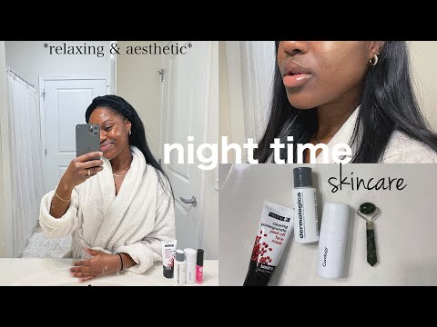 NIGHT TIME SKINCARE ROUTINE 2022 / how to get clear skin (oily/combo skin) curology, dermalogica,etc