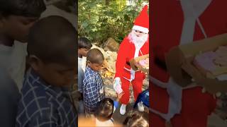 Spreading Joy: Santa Claus Distributes Bibles,cake, gift’s