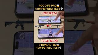 POCO F6 PRO😱 VS iPHONE 15 PRO MAX💀-PUBG TEST😈💀#pubg #bgmi #120fps #pocof6pro #iphone15promax