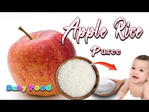 Apple Puree for Baby || Apple Yoghurt Rice Baby food || Weight Gain Baby Recipe || 6months Baby food