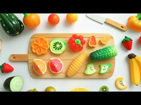 Satisfying Video | Cutting Plastic Fruits and Vegetables ASMR | Relaxing Video ASMR