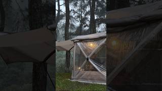 Solo Camping in Heavy Rain Sounds [ relaxing glamping, hujan deras ] #campingintherain #shorts