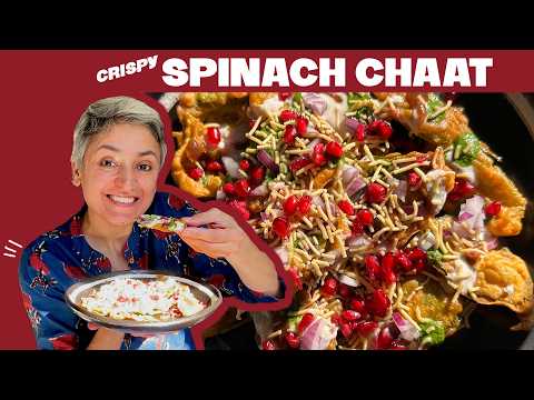 Crispy SPINACH PAKODA CHAAT - Palak patta chaat!