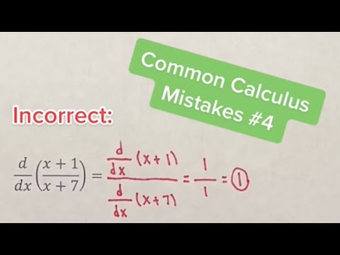 Common Calculus Mistakes #4 Explanation