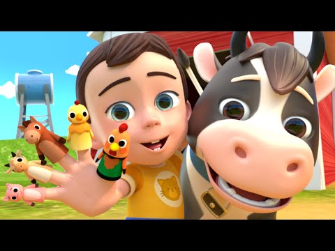 Finger Family Animals Song (Farm Version) | Newborn Baby Songs & Nursery Rhymes