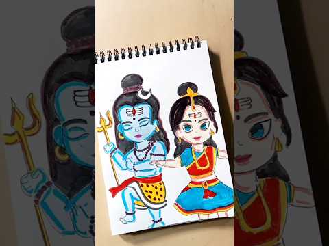 Mahadev and Mata Parvati drawing 🙏♥️#mahadev #mataparvati  #art #short