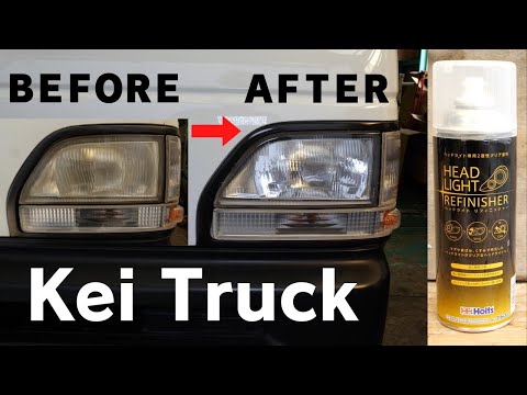 Restored headlights on a Kei truck.