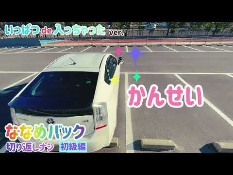 【斜めバック駐車】教習所で教えてくれない駐車のコツ。🔰初心者でも安心のシンプル解説ループ動画。