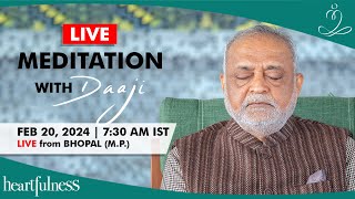 Live Meditation With Daaji | 20 Feb | 7:30 AM IST | Bhopal | Madhya Pradesh | Heartfulness | Daaji