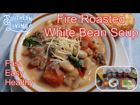 Fire Roasted White Bean Soup  --  Fast, Easy Healthy