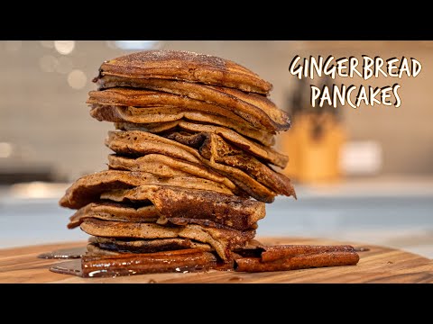 Holiday Gingerbread Pancakes with Homemade Spiced Syrup Recipe