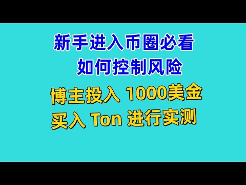 新手进入币圈必看 如何控制风险 如何零成本起步 如何进行现货交易 博主投入1000美金 买入Ton代币并持有 狗狗币 比特币 以太坊 波场币 等等其他代币 购买原理类似