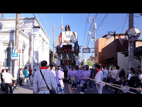 佐原の大祭2024秋　北横宿区　中日曳き廻し　忠敬橋〜香取街道、旧風月堂前でのの字廻し