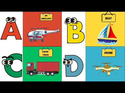 ABC Vehicles Song 🚗✈️ | Learn Alphabet with Fun Transportation | UZR Learning | #abcd #kids