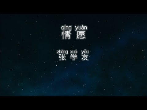 《情愿》 张学友 【高音质歌词版】 中文拼音