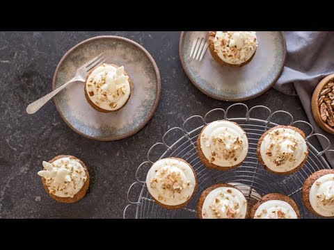 Carrot Cake Cupcakes with White Chocolate Bunny Toppers