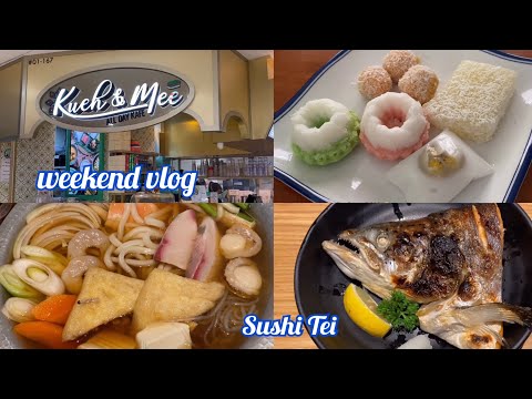 Weekend VLog 💜 Singapore Sushi Tei , Kueh & Mee (Indonesian Dessert)💜