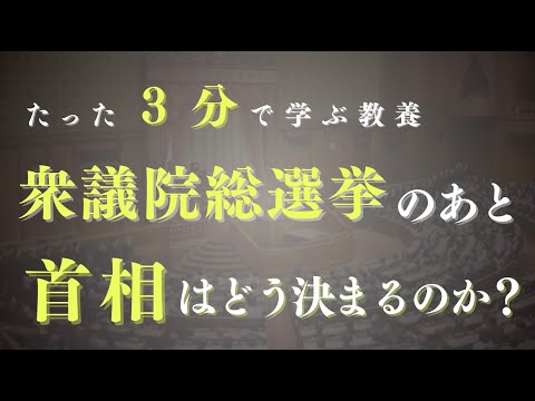 【３分で教養】「首相指名選挙」とは？？（衆議院総選挙のあと「首相」はどう決まるの？）