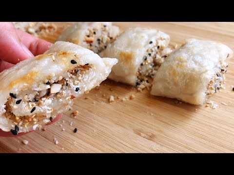 甜薄撑～广东经典茶点小吃/Sweet glutinous rice pancakes/もち米のブリトー/찹쌀 부리또