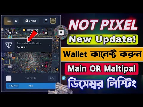 Not Pixel মেইন Account এবং Multipal একাউন্টে৷ Wallet কানেক্ট করুন || Not Pixel New Update