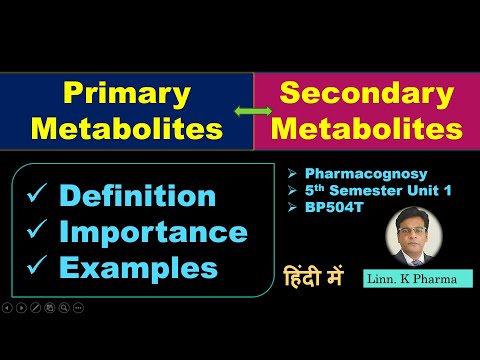 Difference between primary & secondary metabolites || examples of Primary and secondary metabolites