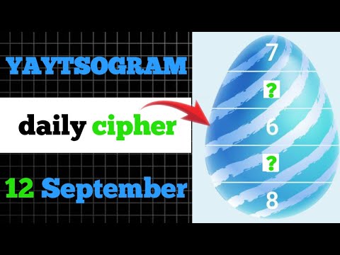 yaytsogram cipher | 12 Sep Cipher | yaytsogram daily cipher | yaytsogram code #yaytsogram #code