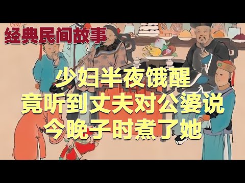 少妇半夜饿醒，竟听到丈夫对公婆说：今晚子时煮了她#故事 #民间故事