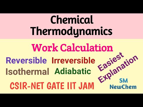 Chemical thermodynamics Work Calculation | Reversible Irreversible Isothermal Adiabtic Process