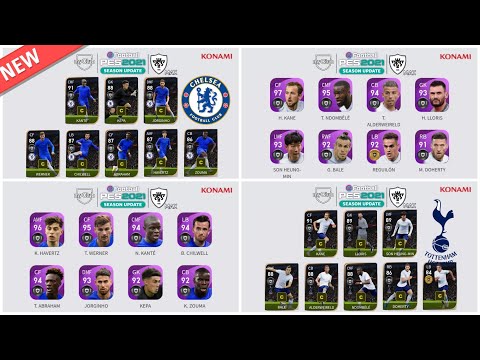 NEXT CLUB SELECTION CHELSEA FC × TOTTENHAM PLAYERS MAX OFFICIAL RATINGS | PES 21 MOBILE/ COUNSEL