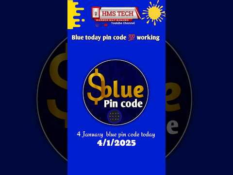 4 January blue pin code today | today blue code full working | #4januarycode #bluecode #todaypin