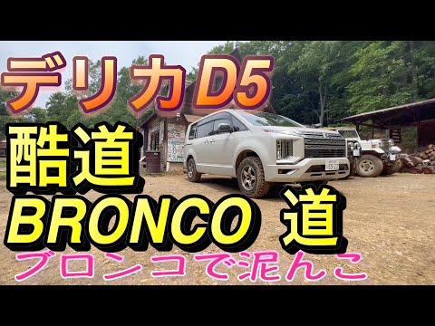 【デリカD5】アウトドアパーク・BRONCO （ブロンコで泥んこ）　ブロンコ道 から受付までの１、４Kmの酷道