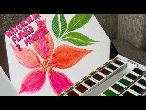 How to Paint the EASIEST Watercolor Flower |3 Minute Loose Floral Tutorial for Beginners !