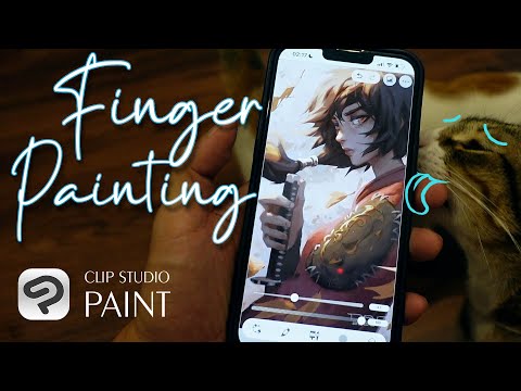 Mineko - Finger painting on mobile phone - Clip Studio Paint mobile