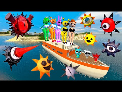 🛫 ISLAND NEW EVOLUTION OF MR SUN SPRUNKI PHASE & MISS SPRUNKI LOVE SPARTAN KICKING in Gmod !