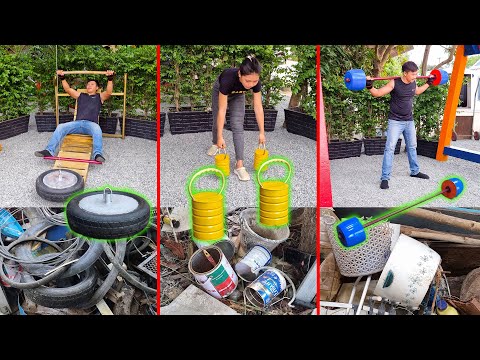 Materials from the Rubbish Dump Recycle to Awesome Exercise Equipment