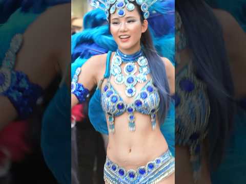 ウニアン 青い妖精 美人 女子大生 サンバカーニバル たたら祭り 2024 삼바 桑巴舞 Samba Japanese