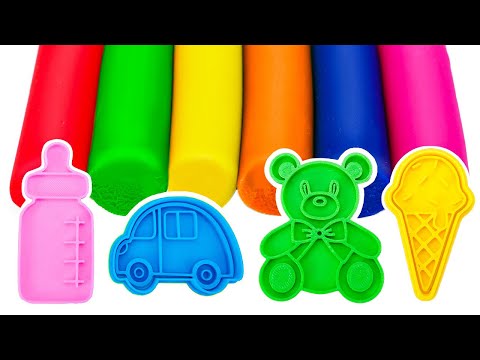 Learn Colors with 7 Play Doh Modelling Clay & Cookie Molds I Surprise Toys | Toddler Learning Video