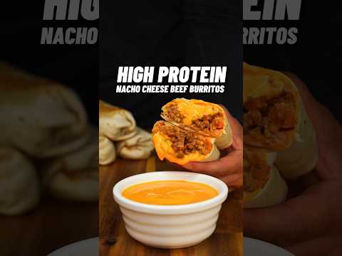 EASIEST High Protein Nacho Cheese Burritos! ONLY 463 calories with 52g Protein🔥🧀💪🏽 #mealprep