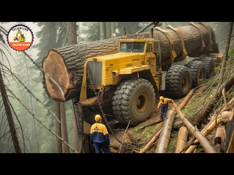 Massive Logging Trucks & Heavy Machinery in Action , Extreme Equipment Operations #49