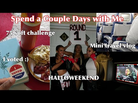 VLOG| Spend a couple days with me✨ Halloweekend, 75 soft challenge, mini travel vlog