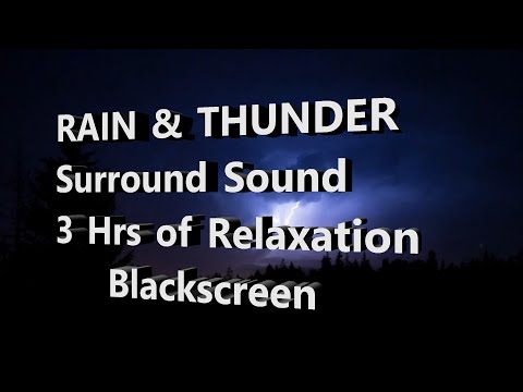 Full body relaxation meditation sleep | Thunderstorm Rain black screen 3 hours