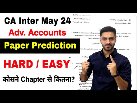 Paper Prediction Advance Accounts CA Inter may 24 ICAI Exam Important Topics questions Most IMP AS