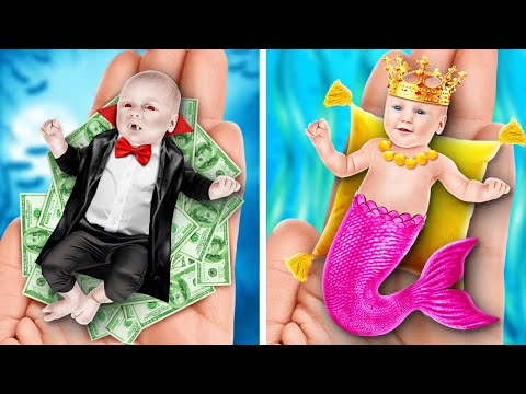 RICH VS GIGA RICH PREGNANT 🦇🪸 Vampire Vs Mermaid Pregnant Struggles